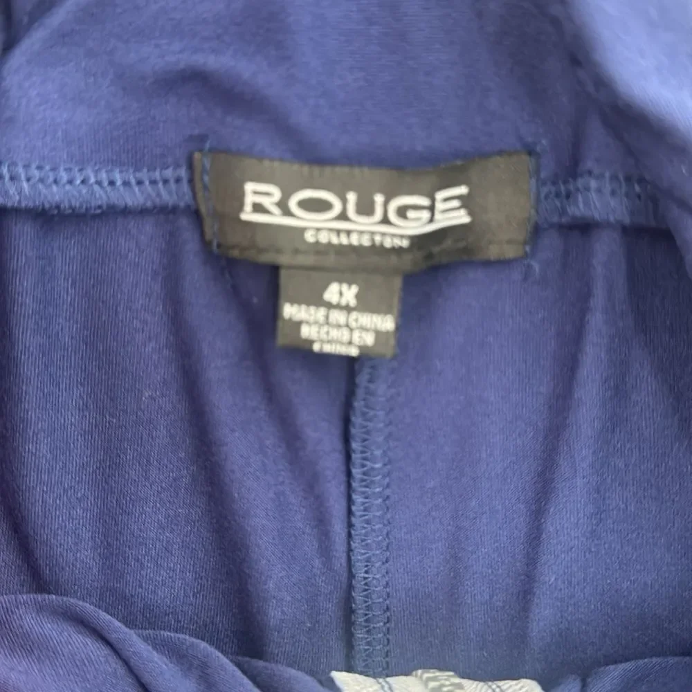 3For$20 Rogue Collection 2Pc Short Set Zipper Front Red and Blue  Size 4X